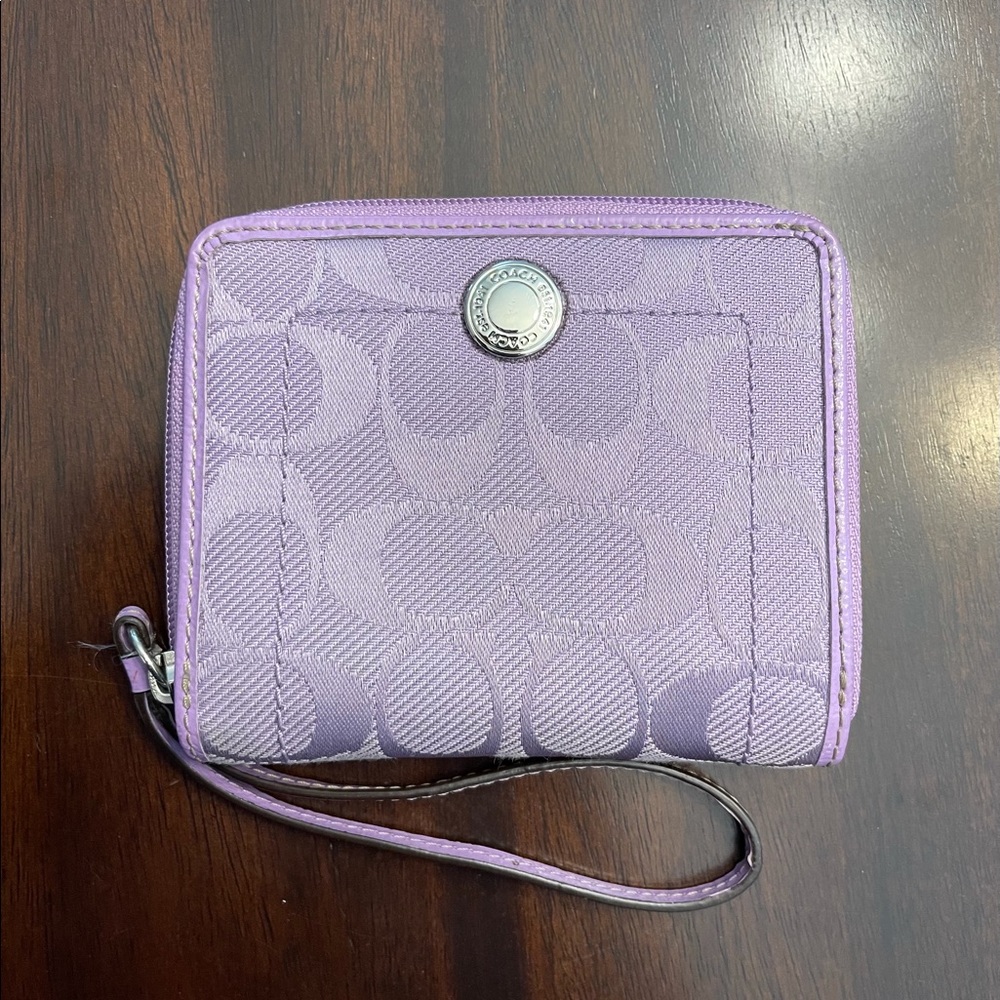 Coach purple wristlet/wallet